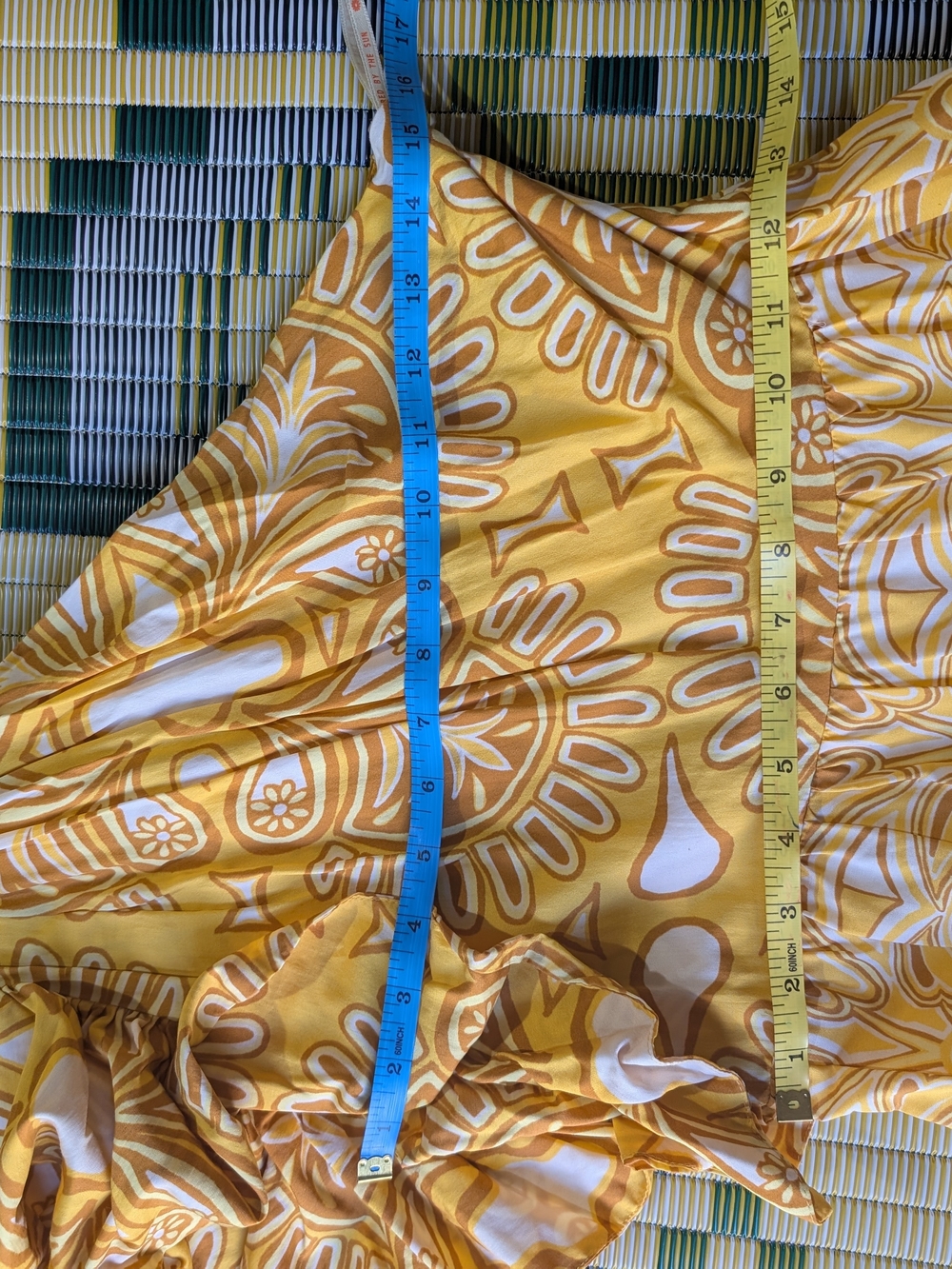 FARM Rio One-Shoulder Yellow & Cream Patterned Maxi Dress - Picture 2 of 13